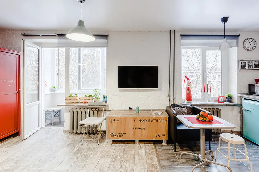 Студия Metro с оригинальным дизайном в стиле Loft