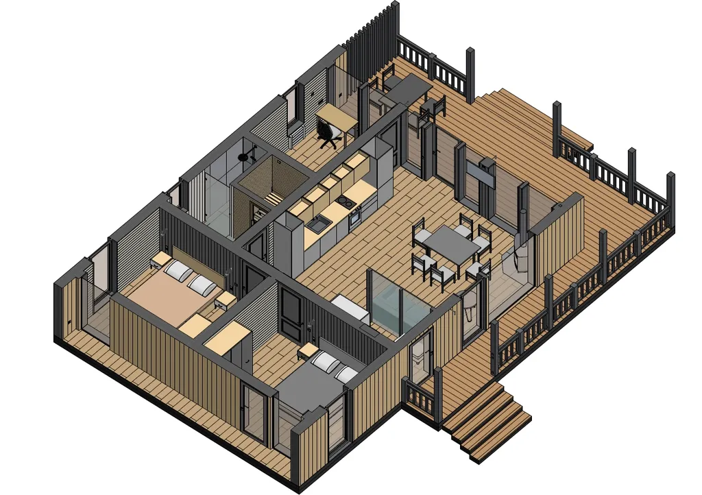 Дом под горой у реки