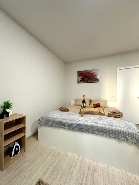 Студия с кроватью и дизайнерким ремонтом