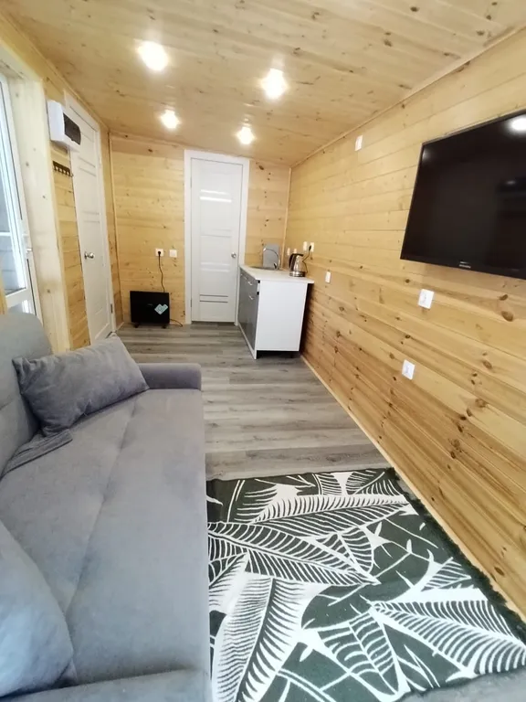 Дом с мангалом и окнами в лес