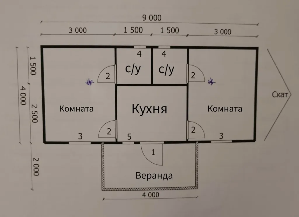 Коттедж Двухкомнатный дом 44 кв.м. на берегу Азовского моря. — Камышеватская