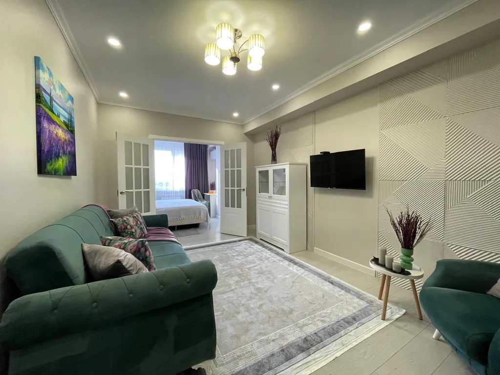 Трехкомнатные апартаменты Лавандовая гавань в самом центре Алматы