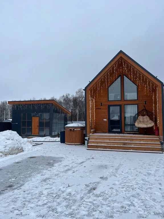 Коттедж Коттедж Комфортабельный барнхаус с баней и купелью для отдыха вдали от города — Шишкино