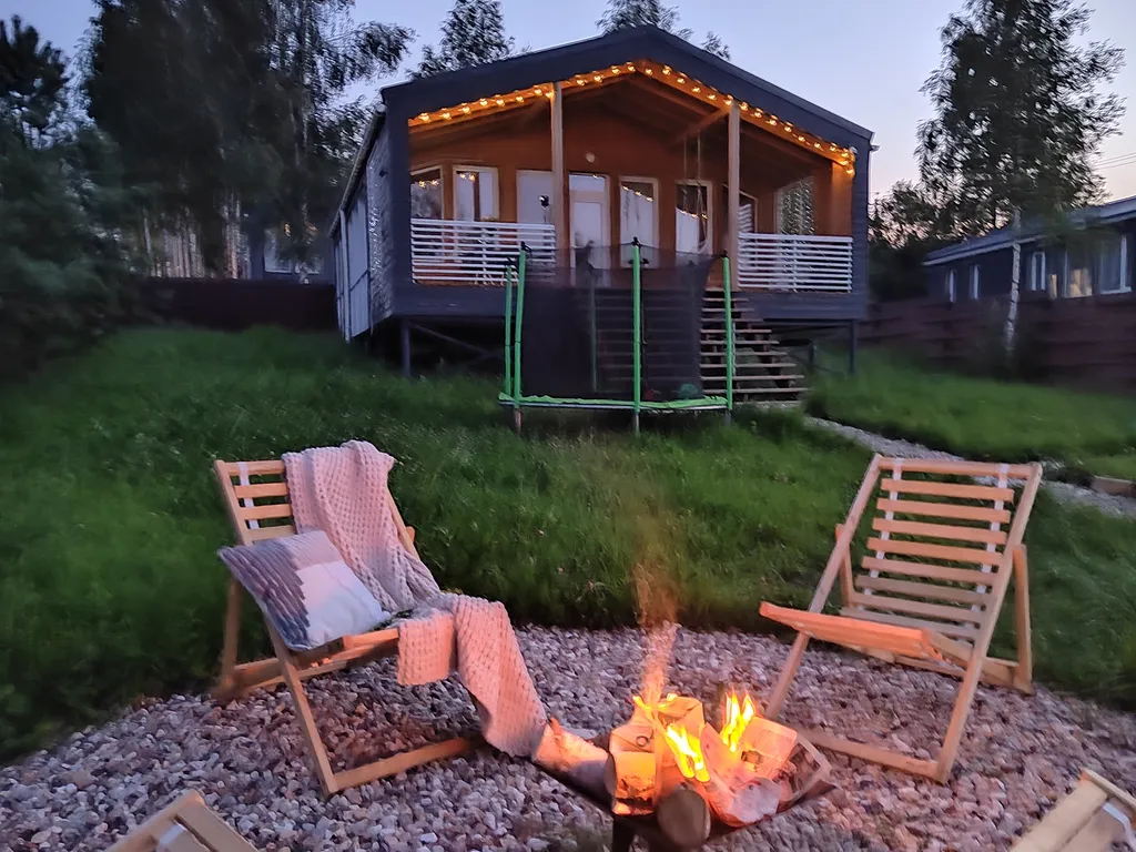 Коттедж Дом Какао с маршмеллоу с кинотеатром на террасе в КП Грин Лаундж — Истра