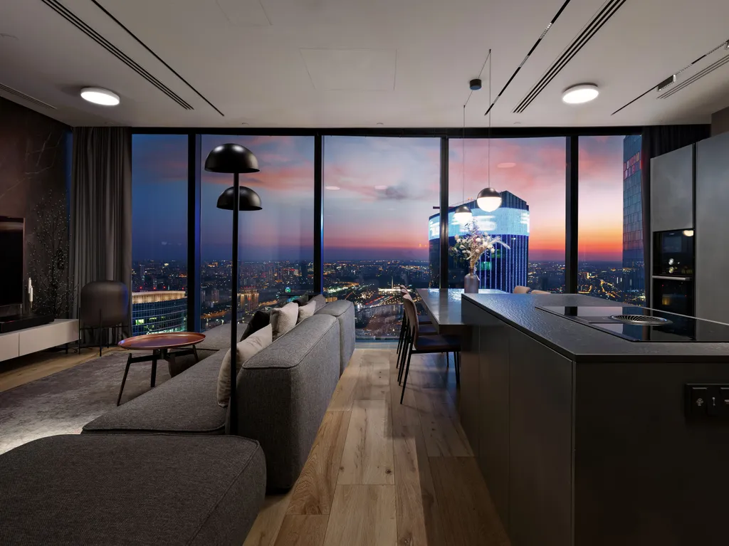 Самый стильный апартамент на 79 этаже с караоке! 20 тыс песен