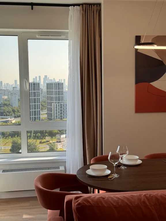 Квартира Евро-трёхкомнатная квартира с потрясающим видом на город у метро Аминьевская — Москва