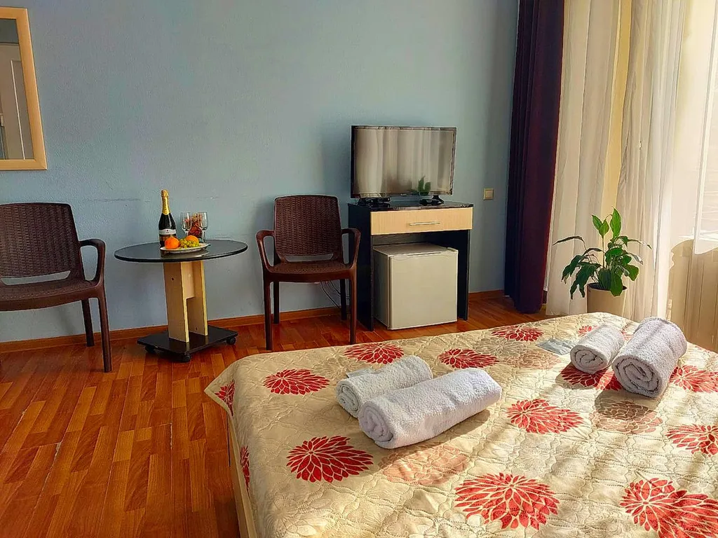 Двухместный номер с двуспальной кроватью и балконом