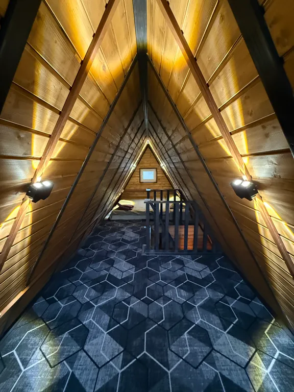 Домик А-фрейм с баней и сибирским чаном