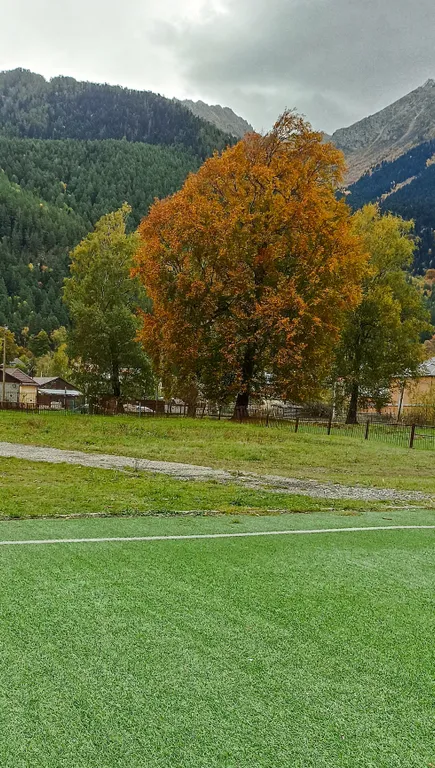 Дом у реки с видом на горы