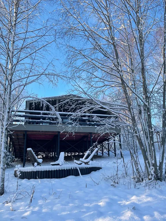 Дом в облаках у леса