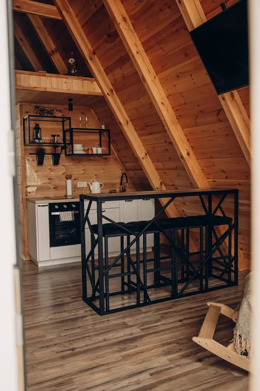 Домик в лесу с баней и чаном, A-frame Forest story