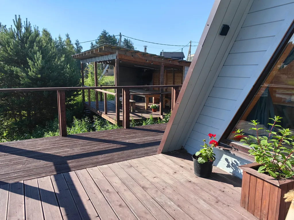 A-frame с беседкой и сауной у Игоры