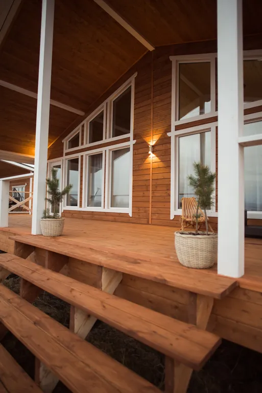 Дом и баня с чаном с видом на озеро