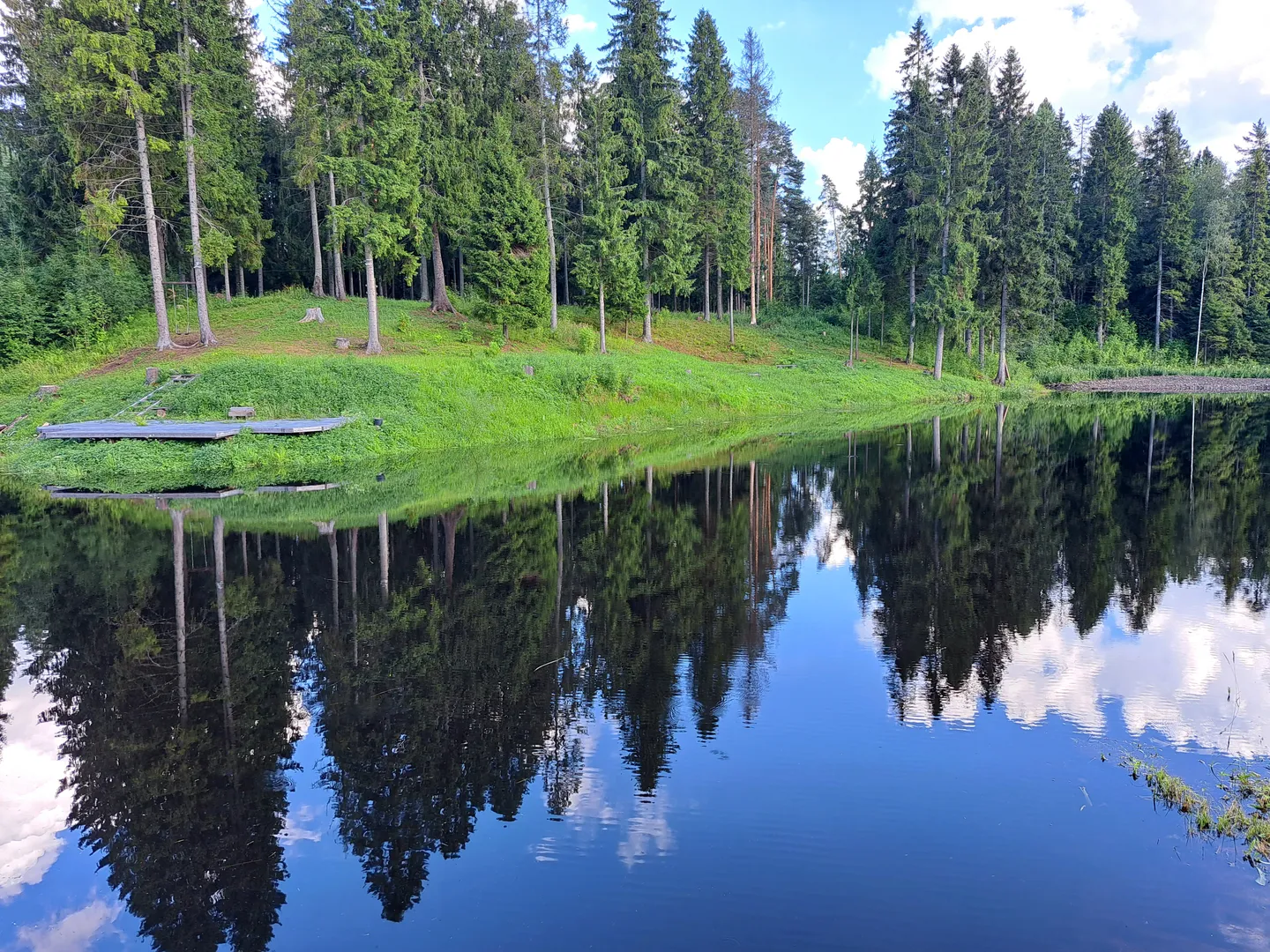 Место отдыха, река и купание у дома дома