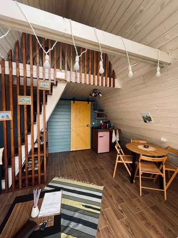 Papino village blue домик рядом с водопадом и лесом