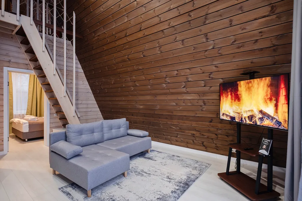 Уютный дом с баней, купелью и видом на лес