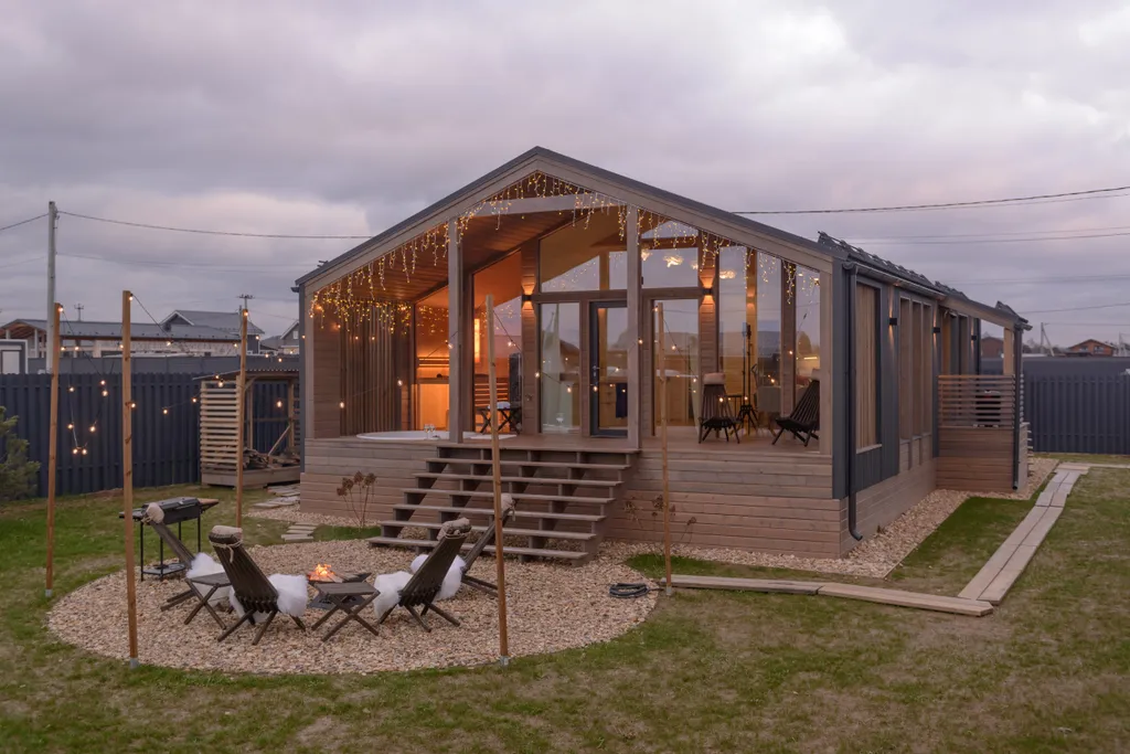 Шикарный дом с панорамной сауной и джакузи на террасе