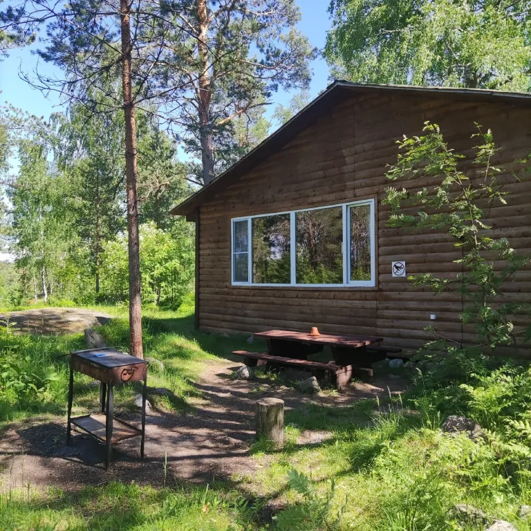 Дом на берегу озера с панорамным видом на лес