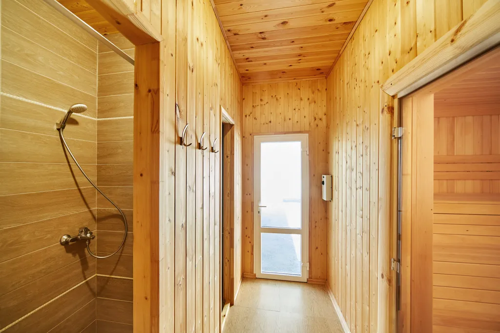 Коттедж Деревянный дом с личным бассейном в усадьбе Можжевеловый дворик — Айвовое