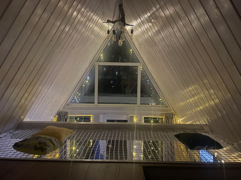 Коттедж Коттедж А-фрейм Лаймовый с сибирским банным чаном и баней на дровах — Каблуково