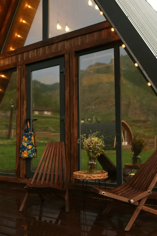 Гостевой дом A-frame с видом на горы