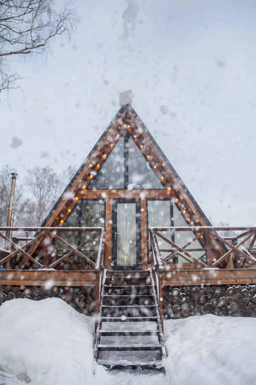 Коттедж А-фрейм уютный домик у леса  с чаном — аренда посуточно в Серпухов