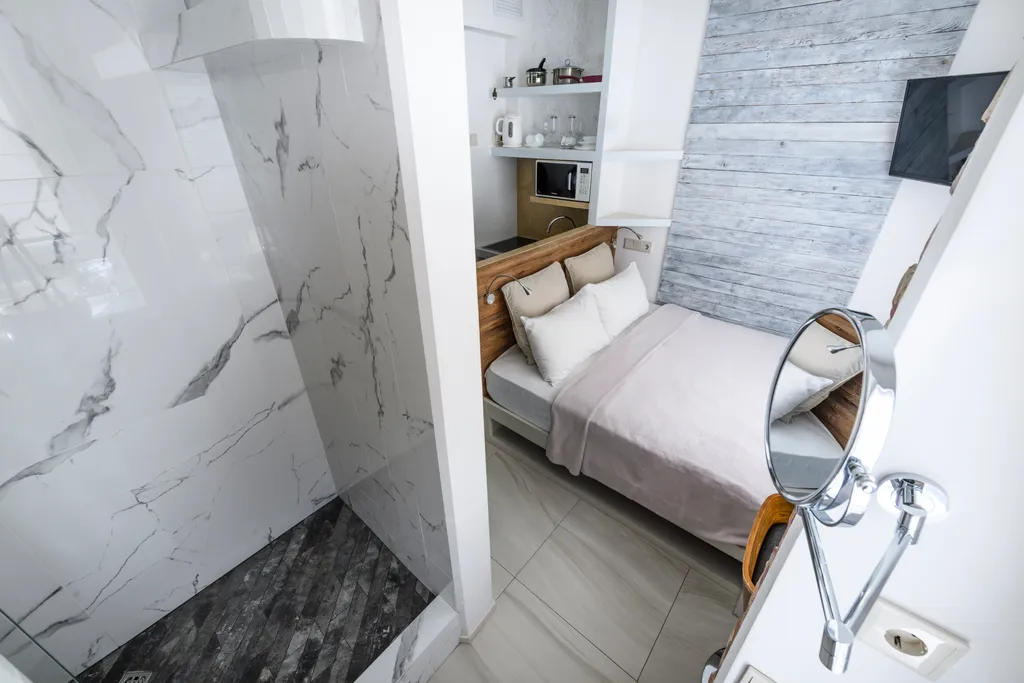 ЛАЙТ ДЖЕМ ДИЗАЙН-СТУДИЯ | 28 м²| Гипнотический вид из кровати