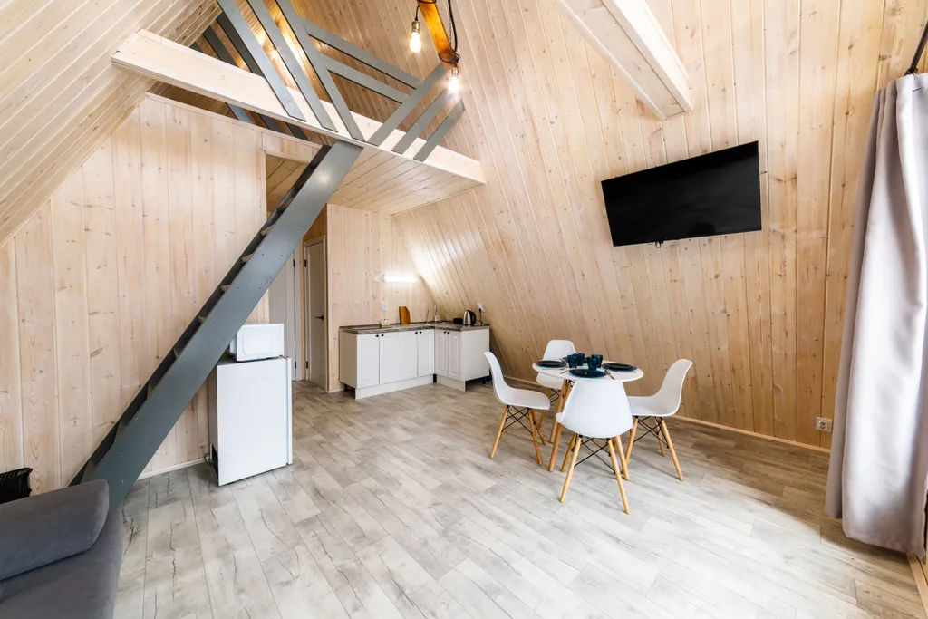 Уютный А-фpейм дом с бесплатной сауной