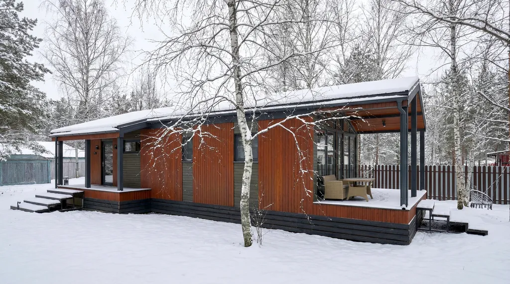 BarnHouse с камином, кондиционером и террасой