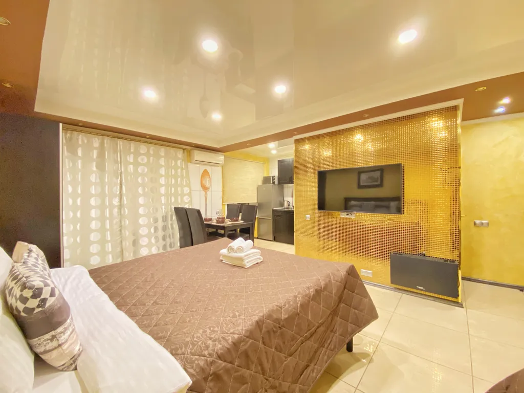 Квартира Квартира Комфортная студия Апарт-Комфорт с романтичной подсветкой в центре — Ярославль