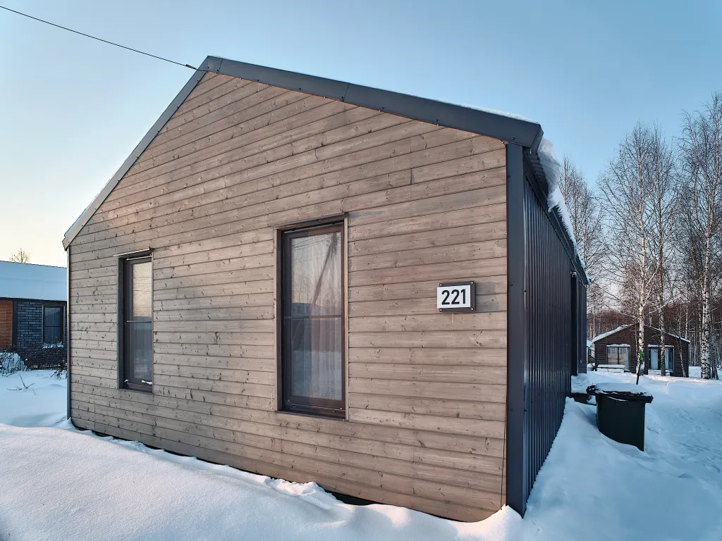 Алтайский - дом с костровой чашей и колонкой Алиса