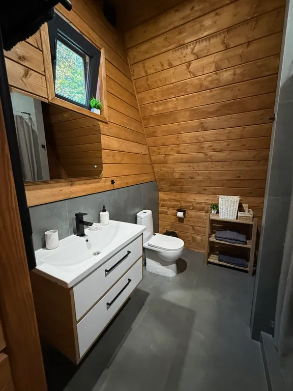 Уютный домик с купелью и баней в сосновом лесу