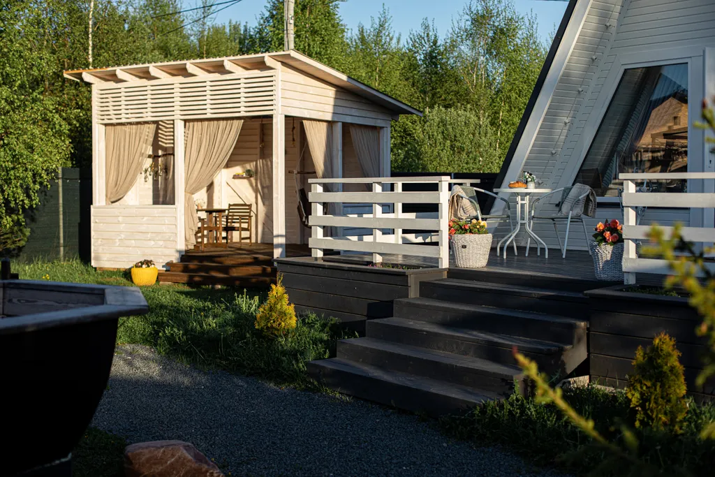 Уютный домик с банным чаном на территории