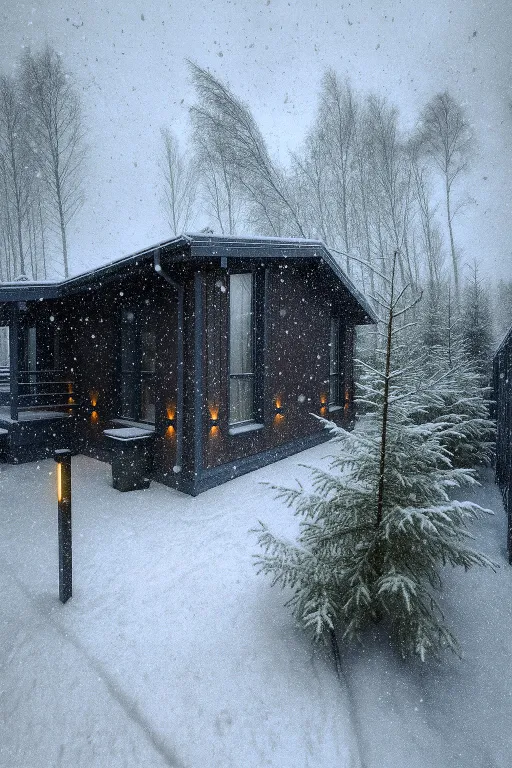 Дом в лесу с видовой терассой и чаном