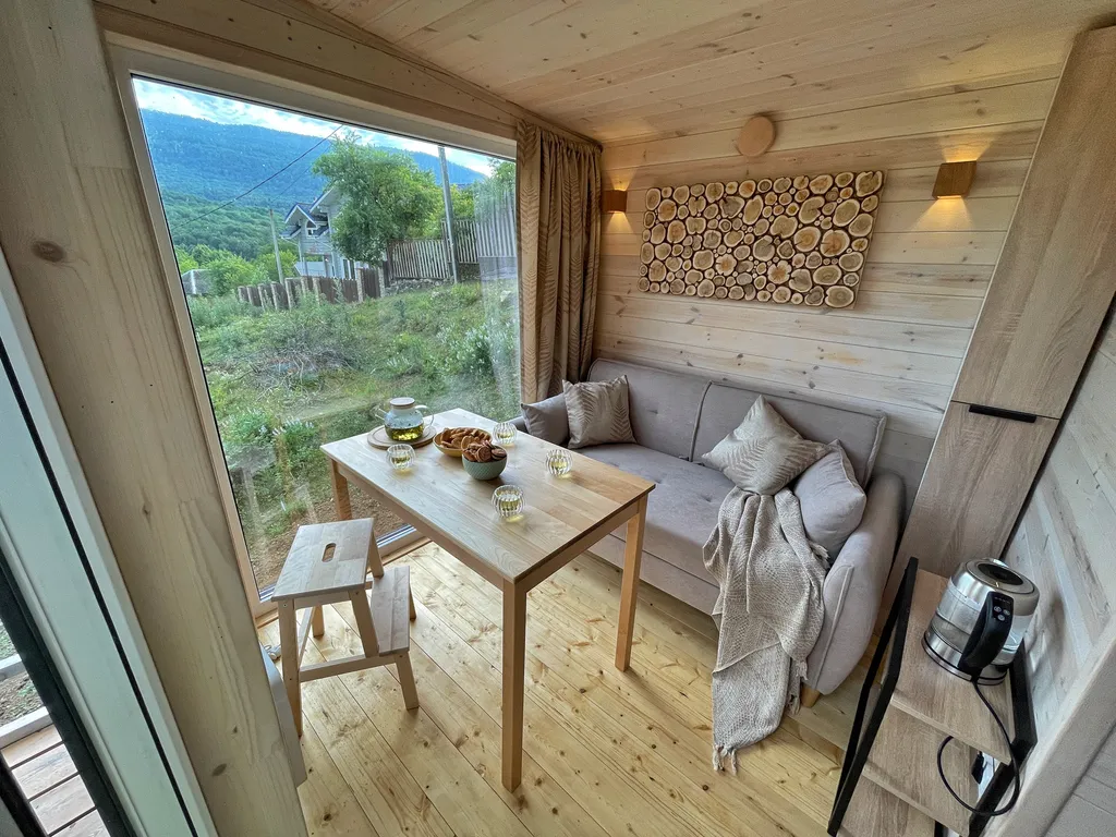 Дом-баня ольха с видом на горы