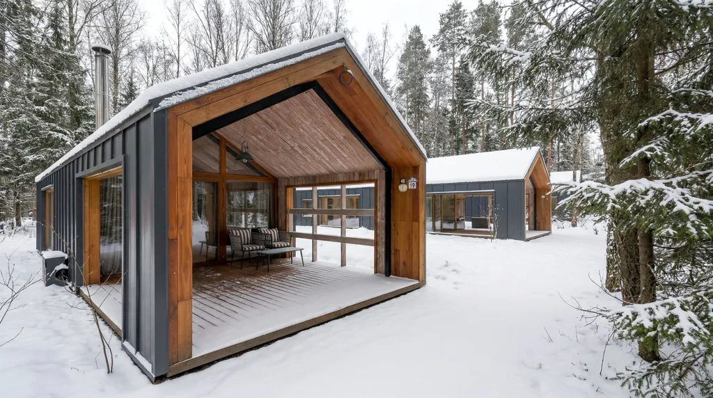 Домик 19 (barnhouse с камином и террасой) 75 м2