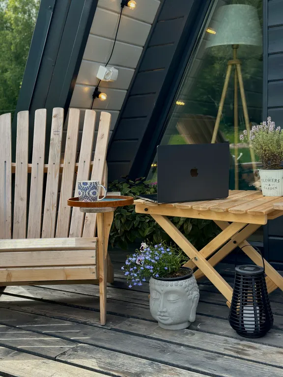 Большой уединенный A-frame в лесу с горячей купелью Фурако