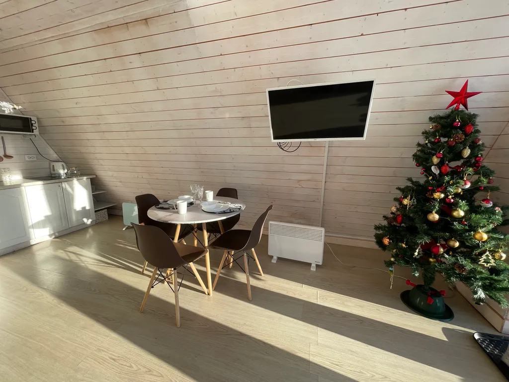 Уютный A-frame дом в лесу, баня, мангал