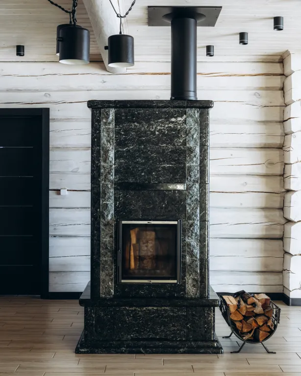 Коттедж синий закат с камином и террасой с видом на реку