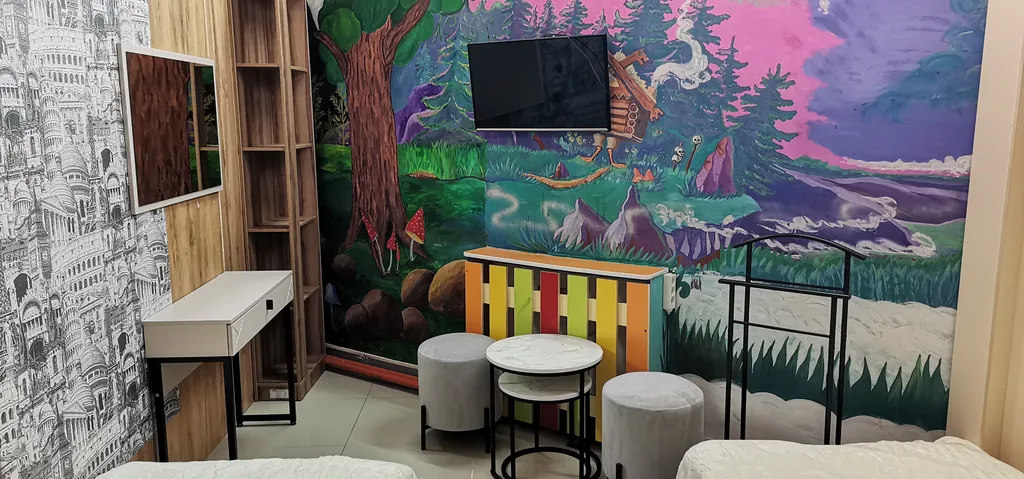 Двухместный номер с двумя односпальными кроватями.