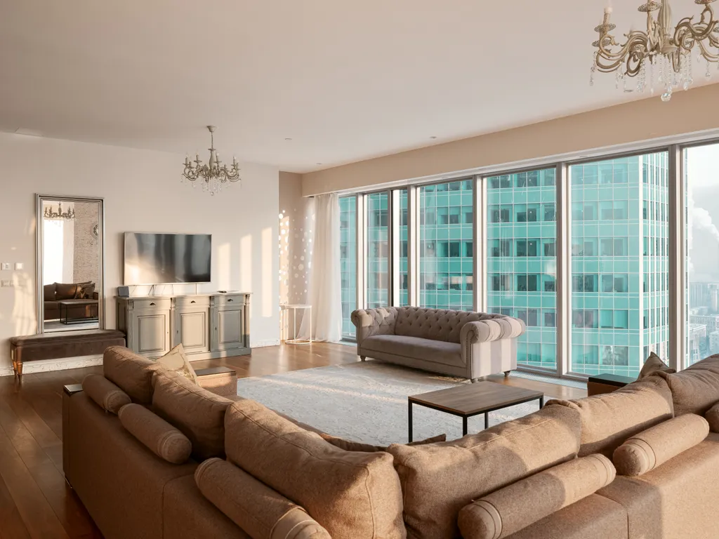 Oko Gudja 29 этаж 100 м2 панорамный вид на город шикарный закат