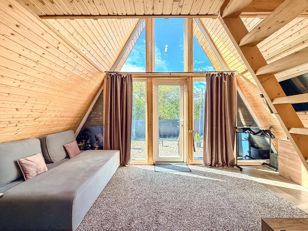 Новый дом афрейм с джакузи у моря и гор