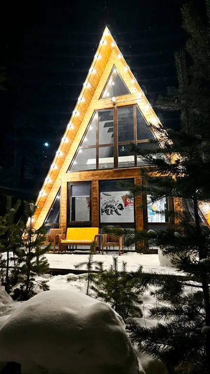 Коттедж A-frame 100кв.м. 1км до горнолыжных трасс Эльбруса.