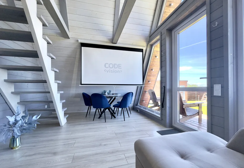 Aframe Lux white, дом на берегу Рыбинского водохранилища