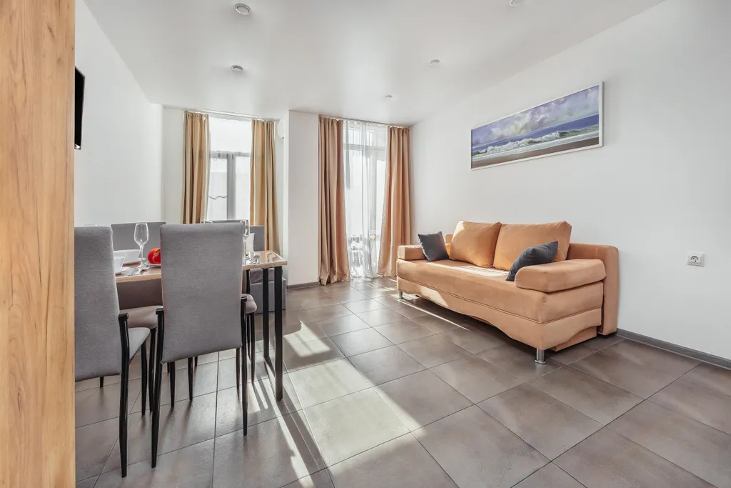 Квартира Квартира Уютная студия с балконом на четверых с кухней — Сириус