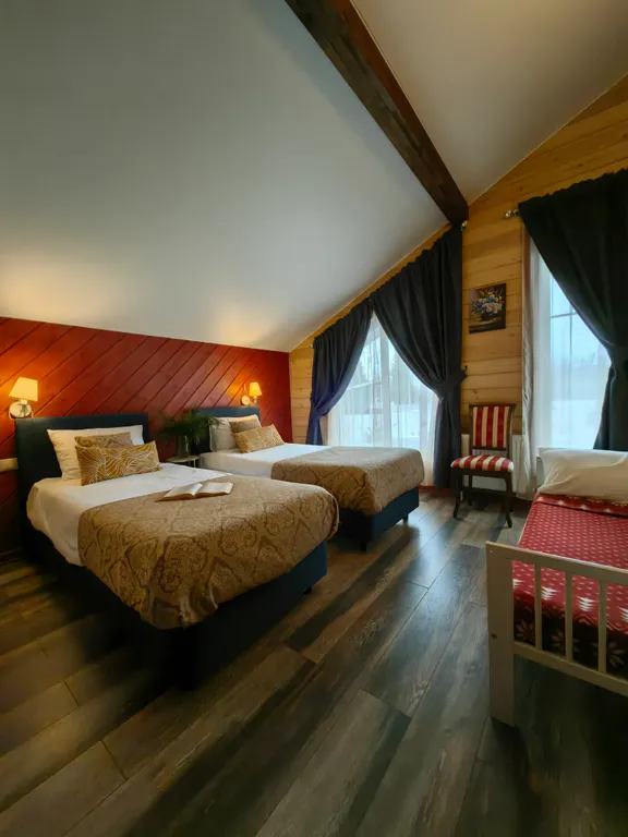 Коттедж Дом в лесном участке у реки с баней и горячей купелью фурако — Логиново