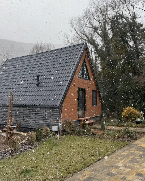 Коттедж А-фрейм коттедж Мята с бассейном — Прасковеевка