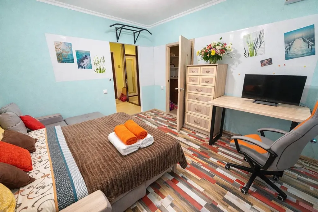 1-комнатная квартира с балконом и панорамным видом на город