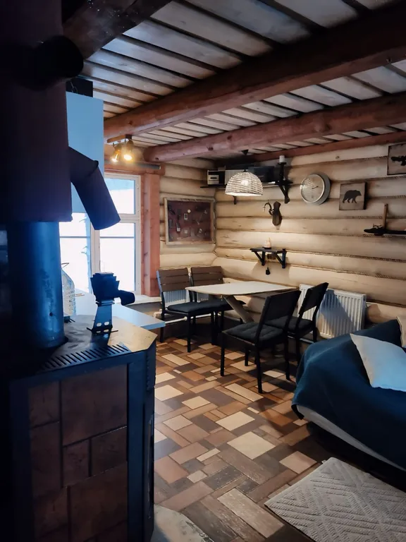 Просторный деревянный лесной дом с двумя спальнями