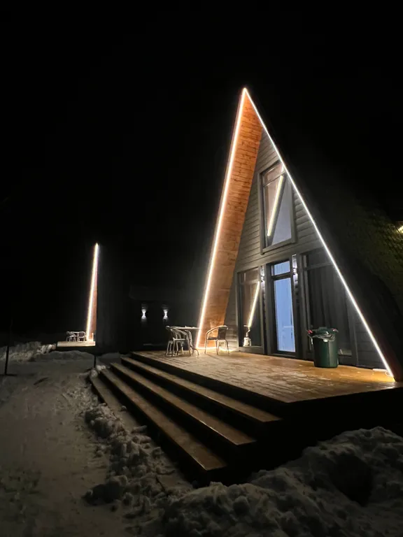 Чудесный домик A-frame с сауной Оливка